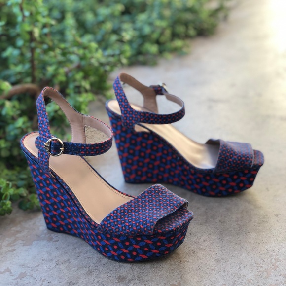 Tory Burch Shoes - Tory Burch Haven Canvas Platform Wedge Sandals